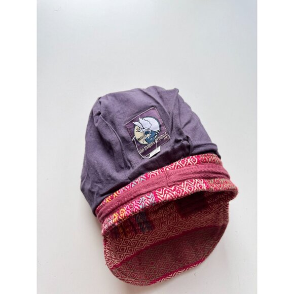 THE FAIRIES PAJAMAS Red Nepalese Cotton Woven Oversized Newsboy Hat, Size S/M - Picture 7 of 10